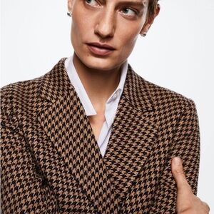 Stylish Houndstooth Blazer
